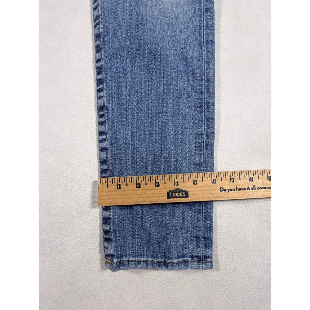 True Religion Womens Skinny Jeans Blue Low Rise Horseshoe Size 32 USA Made - Picture 5 of 13